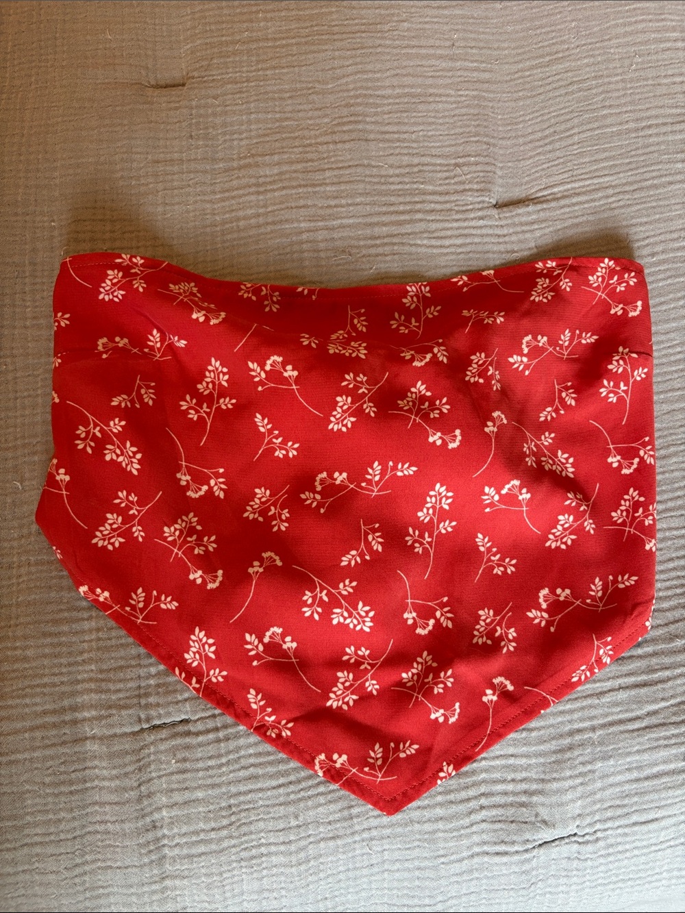 Abercrombie & Fitch Red Floral Strapless Crop Top